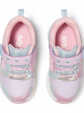 Bliss Kids Pastel Heart Light-Up Sneakers - Pink, Blue & Purple